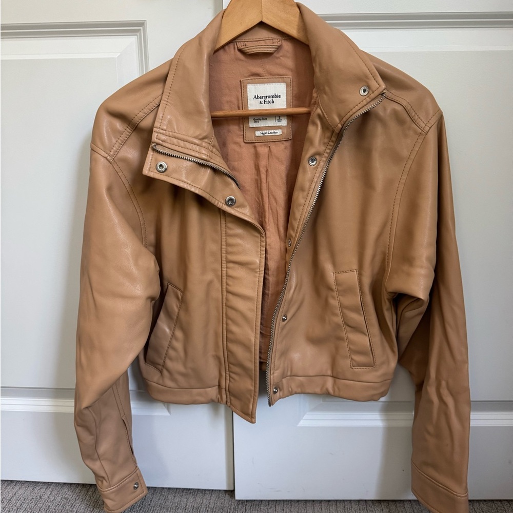 Abercrombie & Fitch Light Brown Leather Jacket